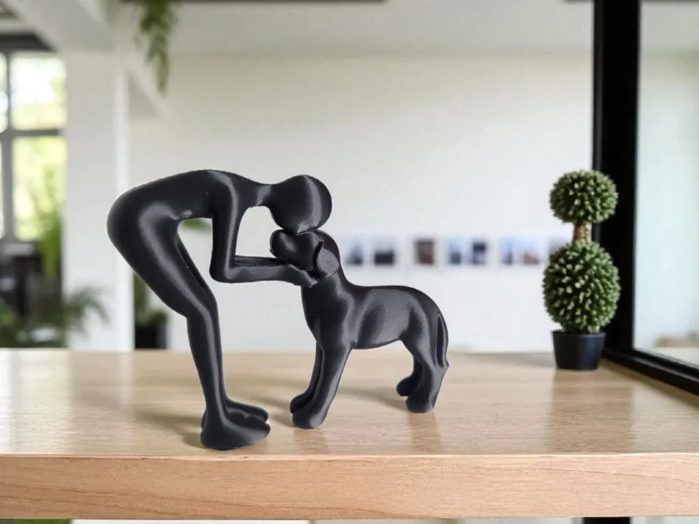 Eternal Bond Man & Dog 3D Printed Decorative Ornament 🐾✨